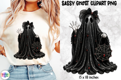 Black Widow Ghost PNG Gothic Halloween Clipart Product Image 1