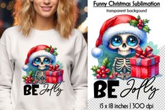 Funny Christmas Sublimation Bundle, Skeleton Santa PNG Product Image 2