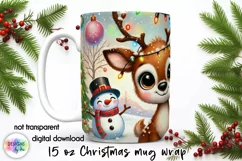 Cute Christmas Mug Wrap, Santa Claus Mug Wrap PNG, !5 oz Mug Product Image 1