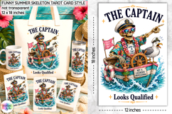 Funny Summer Skeleton Sublimation, Funny Captain Tarot Card Product Image 1