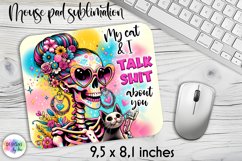 Trendy Skeleton Mouse Pad, Sarcastic Quote Mouse Pad Product Image 1
