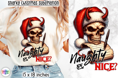 Christmas Skull Snarky Sublimation, Funny Dark Santa PNG Product Image 1