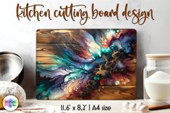 Abstract Cutting Board, Alcohol Ink Wooden Cutting Board Product Image 1
