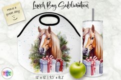 Watercolour Horse Lunch Bag Print | Christmas Lunch Bag Product Image 1