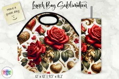 Vintage Floral Lunch Bag Design | Baroque Flowers Lunch Bag Product Image 1