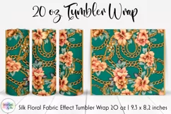 Floral Tumbler Wrap | Elegant Floral Silk Fabric Texture Product Image 1