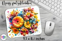 Summer Flowers Mouse Pad. Floral Mouse Pad Design Product Image 1