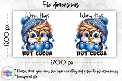 Cute Winter Animals Mag Wrap, Hot Cocoa Mug Wrap PNG Product Image 2