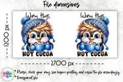 Cute Winter Animals Mag Wrap, Hot Cocoa Mug Wrap PNG Product Image 2