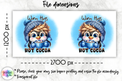 Cute Winter Animals Mag Wrap, Hot Cocoa Mug Wrap PNG Product Image 3