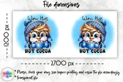 Cute Winter Animals Mag Wrap, Hot Cocoa Mug Wrap PNG Product Image 3