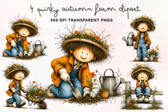 Quirky Autumn Farm Clipart PNG Product Image 1
