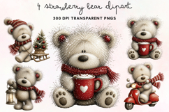 Strawberry Bear Clipart PNG Product Image 1