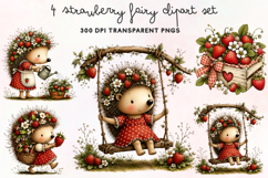 Strawberry Fairy Clipart PNG Product Image 1