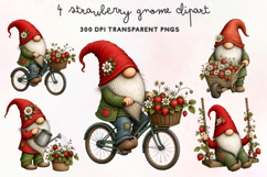 Strawberry Gnome Clipart PNG Product Image 1