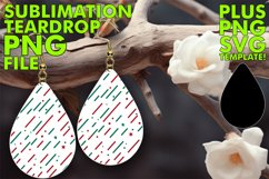 Watercolor Xmas Teardrop Earring Design Product Image 1