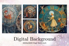 Vintage Clock Background Old Clock Wallpaper Wall Art Product Image 1