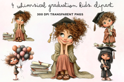 Whimsical Graduation Kids Clipart PNG Product Image 1