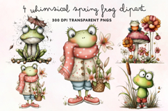 Whimsical Spring Frog Clipart PNG Product Image 1