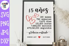 15th aniversario de boda - aniversario de bodas SVG Product Image 1