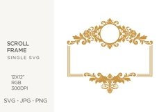 Vintage damask, royal baroque ornamental frame, svg Product Image 1