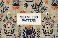 Scandinavian Embroidery Pattern | Jute Floral Texture Product Image 3