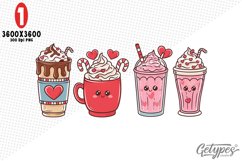 Valentine Coffee Sublimation Clipart - High Quality Design Product Image 1