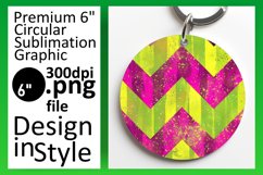 Sparkly Vibrant Stripe Round Design for Keychain Product Image 1