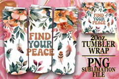 Happy Moments 20oz tumbler wrap, Flower Quote Product Image 1