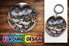 Holiday 3D Heart Frame Round Design Winter Sublimation Product Image 1