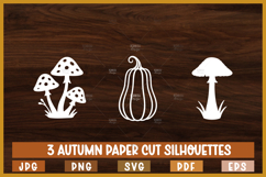 Autumn silhouettes, Autumn leaves paper cut Product Image 1