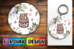 Joyful Round Keychain Magic, Flower Quote Product Image 1