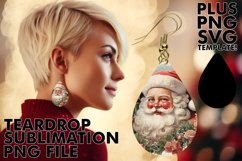 Charming Teardrop Earrings Design PNG, Christmas Product Image 1