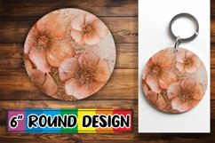 Blossoming Floral Sparkle Sublimation Circle: Keychain, Coas Product Image 1
