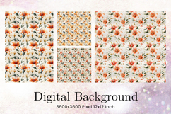 Flower Pattern Background Wallpaper Digital Paper_150 Product Image 1