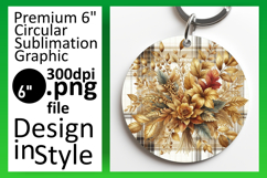 Creative Round Design for Keychains , Autumn Flower Product Image 1