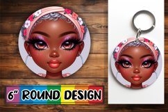 Playful Keychain Circle PNG Design, Love Girl Product Image 1