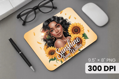 Afro Girl / Woman braided hair Mouse Pad, Black Queen PNG Product Image 1