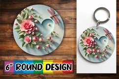 Blissful Round Sublimation Ornaments PNG, 3D Heart Product Image 1