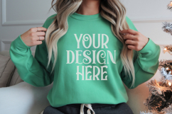 Christmas Gildan 18000 Irish Green Crewneck Sweatshirt Mocku Product Image 1