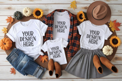 Christmas Family Matching Group Flat Lay T-Shirt Mockups Product Image 1