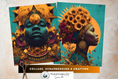 Afro Surreal Digital Papers Junk Journal Kit African Animals Product Image 10