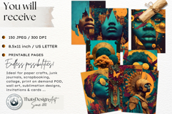 Afro Surreal Digital Papers Junk Journal Kit African Animals Product Image 2