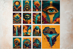 Afro Surreal Digital Papers Junk Journal Kit African Animals Product Image 3