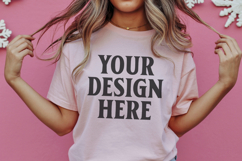 Christmas Bella Canvas 3001 Heather Peach Shirt Mockup ,Tran Product Image 1