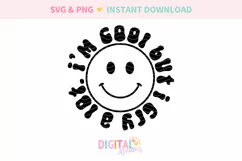 Retro I'm Cool But I Cry A Lot Smiley Face SVG PNG Product Image 2