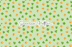 Gold Coin and Shamrock Seamless Art - Leprechaun &amp; Clovers Product Image 1