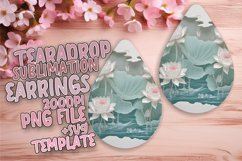 3D Floral Hole Teardrop Earrings Sublimation for Teardrop Product Image 1