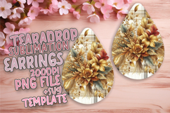 Lovely Teardrop Design for Sublimation , Autumn Flower Product Image 1