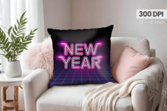 Happy New Year PNG Pillow, Festive New Year's Eve 2026 PNG Product Image 1